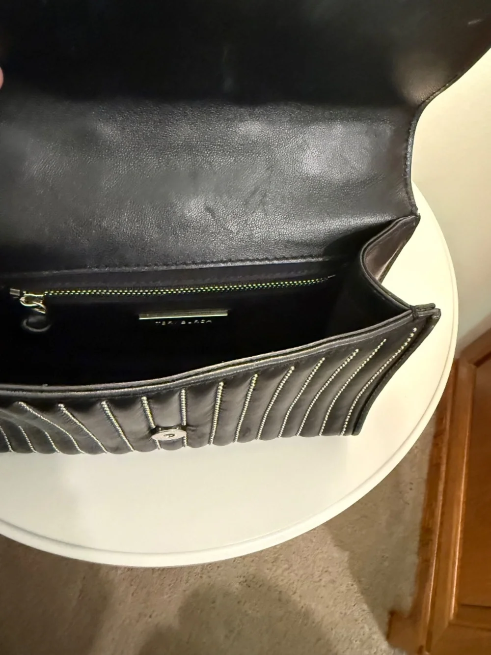 Tory Burch Black Fleming Studded Convertible Shoulder Bag